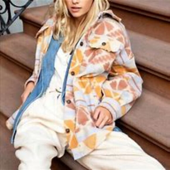 Free People Jacquard Sedona Combo Print Ruby Shacket in SZ L - Picture 10 of 16